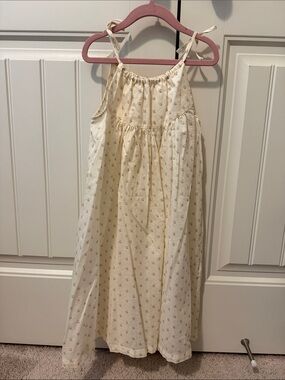Girls' Cream Floral Tie-Shoulder Swim Coverup Dress